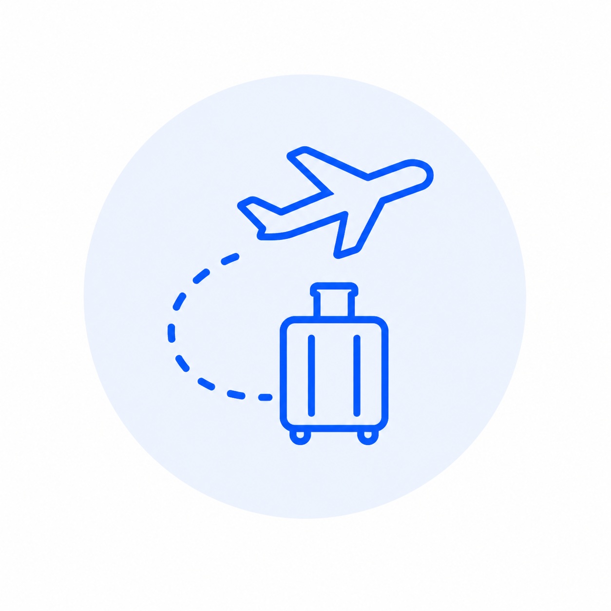 Avion et valise représentant un transit à La Réunion